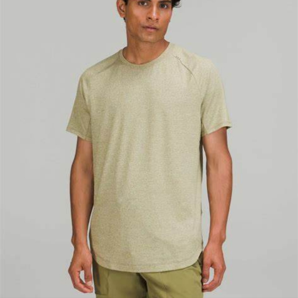 Men's Lululemon Drysense Training Short Sleeve Shirt stretch heather green sz L